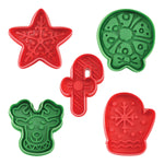 R&M International 5 Piece Christmas Cookie Stamper Set, 2.75-Inch