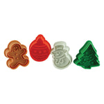 R&M International 4 Piece Christmas Cookie Stamper Set, 2-Inch