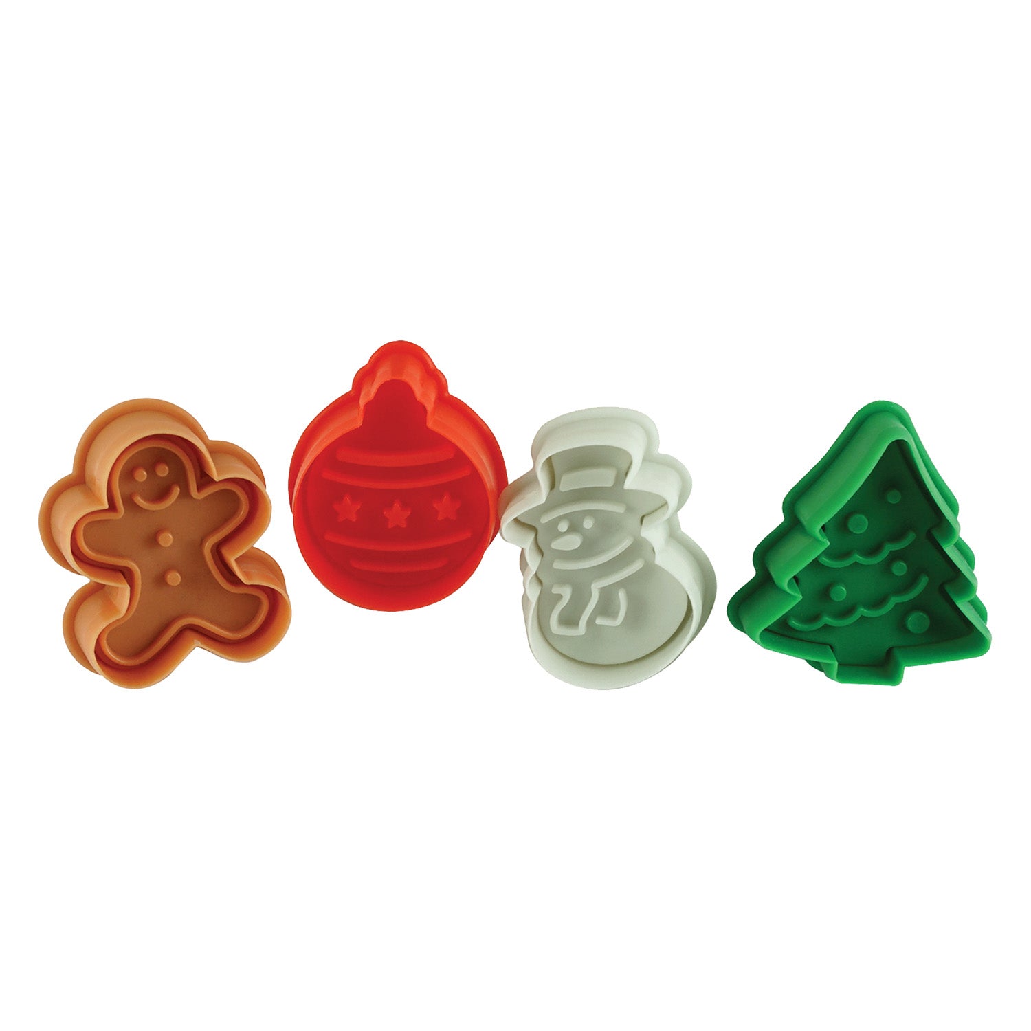 R&M International 4 Piece Christmas Cookie Stamper Set, 2-Inch