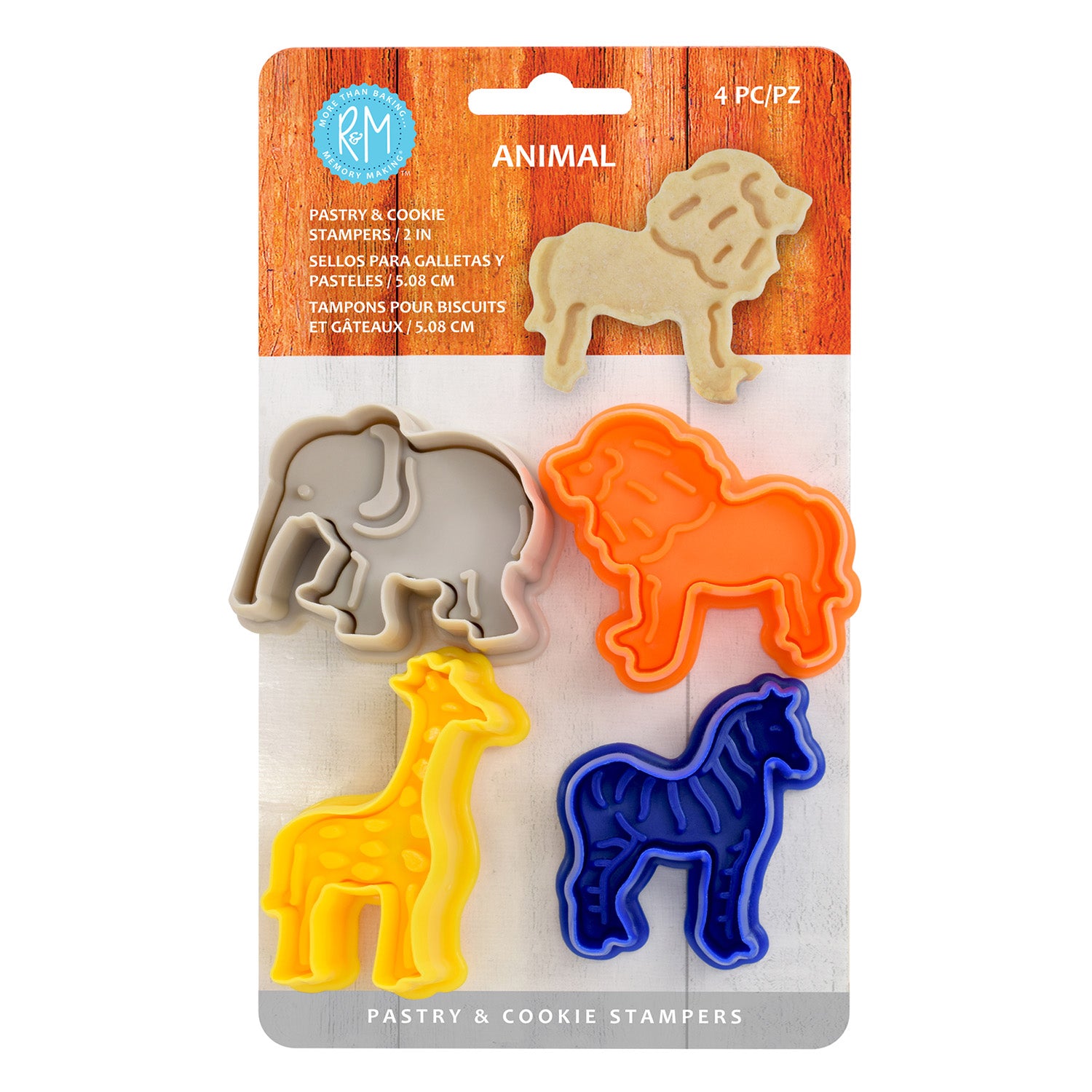 R&M International 4 Piece Animal Cookie Stamper Set, 2-Inch