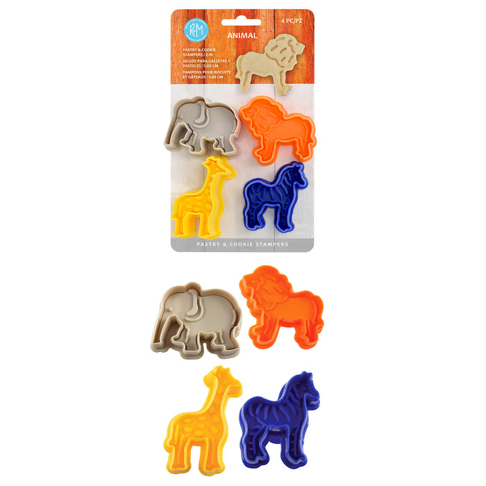 R&M International 4 Piece Animal Cookie Stamper Set, 2-Inch