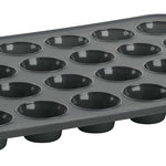 Trudeau Structure Silicone 24 Cavity Mini Muffin Pan, Grey/Mint