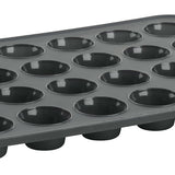 Trudeau Structure Silicone 24 Cavity Mini Muffin Pan, Grey/Mint