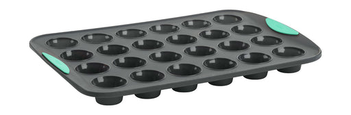 Trudeau Structure Silicone 24 Cavity Mini Muffin Pan, Grey/Mint