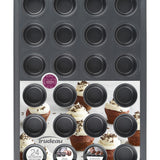 Trudeau Nonstick Carbon Steel 24 Cavity Metal Mini Muffin Pan, Gray
