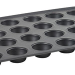 Trudeau Nonstick Carbon Steel 24 Cavity Metal Mini Muffin Pan, Gray
