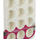 Trudeau Structure Silicone Confetti Fuchsia 12 Cavity Muffin Pan
