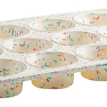 Trudeau Structure Silicone Confetti Fuchsia 12 Cavity Muffin Pan