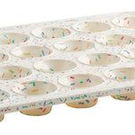 Trudeau Structure Silicone 24 Cavity Mini Muffin Pan, Confetti/Fuchsia