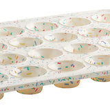 Trudeau Structure Silicone 24 Cavity Mini Muffin Pan, Confetti/Fuchsia
