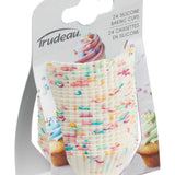 Trudeau Structure White Confetti Silicone Mini Muffin Baking Cups, Set of 24