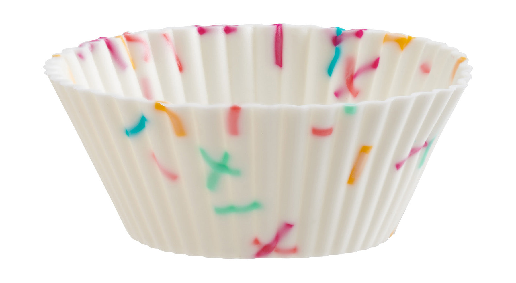 Trudeau Structure White Confetti Silicone Mini Muffin Baking Cups, Set of 24