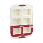 Trudeau Structure Silicone 6 Cavity Mini Loaf Pan, Confetti/Fuchsia