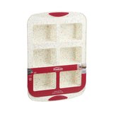 Trudeau Structure Silicone 6 Cavity Mini Loaf Pan, Confetti/Fuchsia