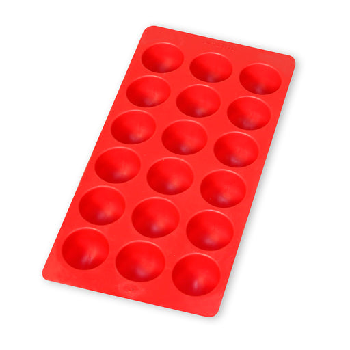 Lekue Round Shapes Silicone Ice Cube Tray, Red