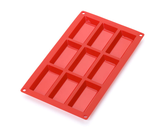 Lekue Silicone 9 Cavity Financier Baking Mold, Red