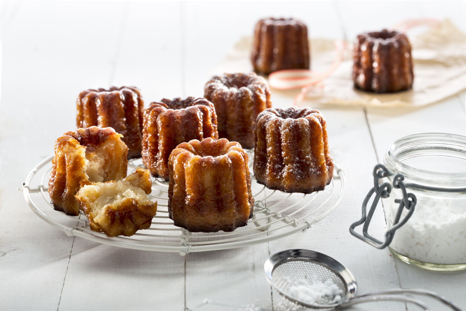 Lekue Silicone 18 Cavity Mini Cannelais Bordelais Baking Mold, Red