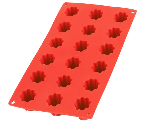 Lekue Silicone 18 Cavity Mini Cannelais Bordelais Baking Mold, Red