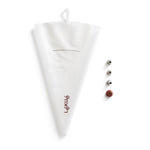 Lekue Reusable Piping Bag Set with 3 Tips, Silicone and Stainless Steel, White