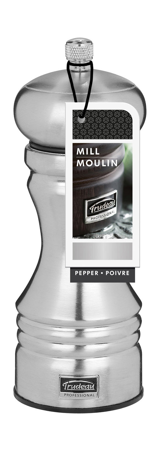 Trudeau 6-Inch Professional Pepper Mill, Stainless Steel