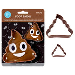 R&M International Poop Emoji 2 Piece Cookie Cutter Set, Brown