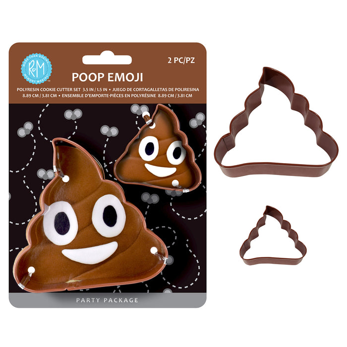 R&M International Poop Emoji 2 Piece Cookie Cutter Set, Brown