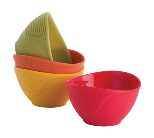 Trudeau Silicone Pinch Bowls, 3.5-Inch, Set of 4, Assorted Colors