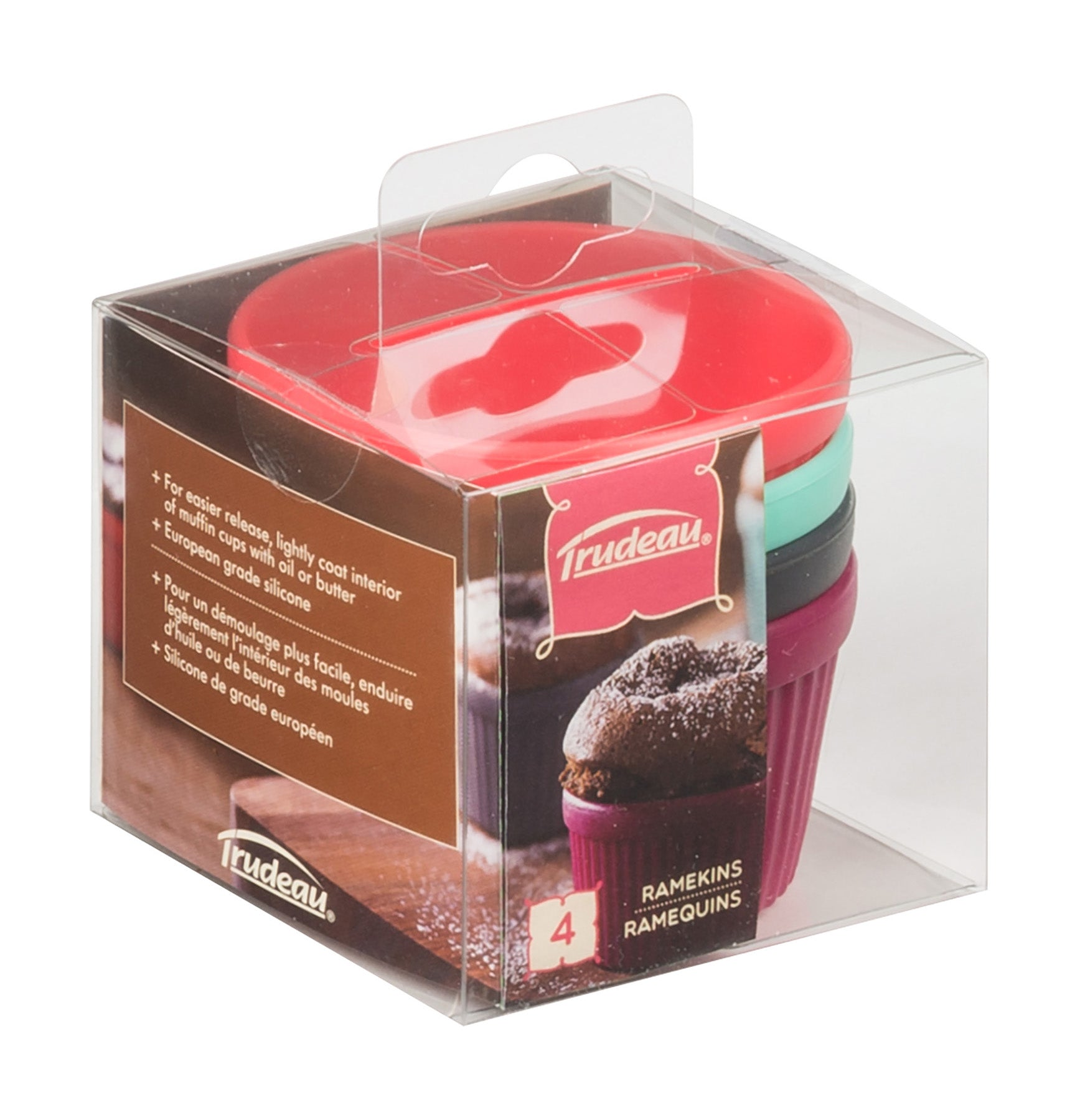 Trudeau Silicone Baking Ramekins, Set of 4, Assorted Colors