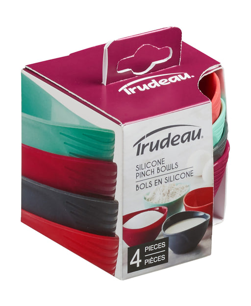 Trudeau Silicone Pinch Bowls, 1/2 Cup, Set of 4, Assorted Colors