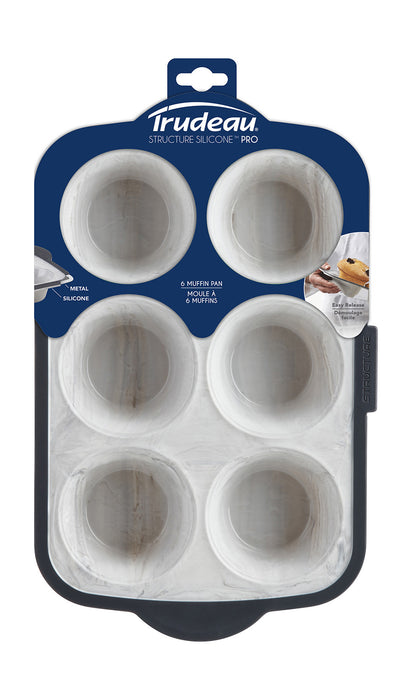 Trudeau Structure Silicone Pro Standard 6 Cavity Muffin Pan, Marble
