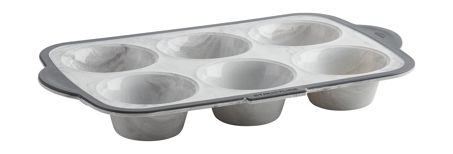 Trudeau Structure Silicone Pro Standard 6 Cavity Muffin Pan, Marble
