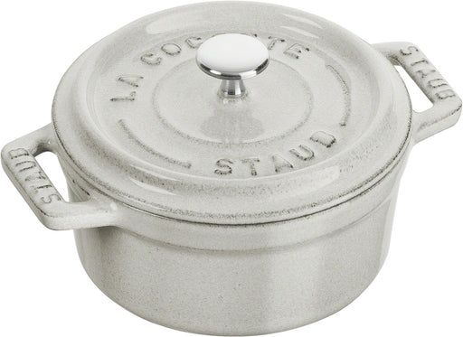 Staub Cast Iron 0.25-qt Mini Round Cocotte, White Truffle
