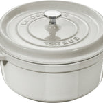 Staub Cast Iron 2.75-qt Round Cocotte, White Truffle