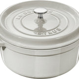 Staub Cast Iron 2.75-qt Round Cocotte, White Truffle