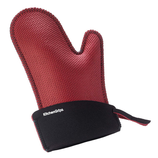 Kitchen Grips Silicone Chef's Oven Mitt Large, Red/Black