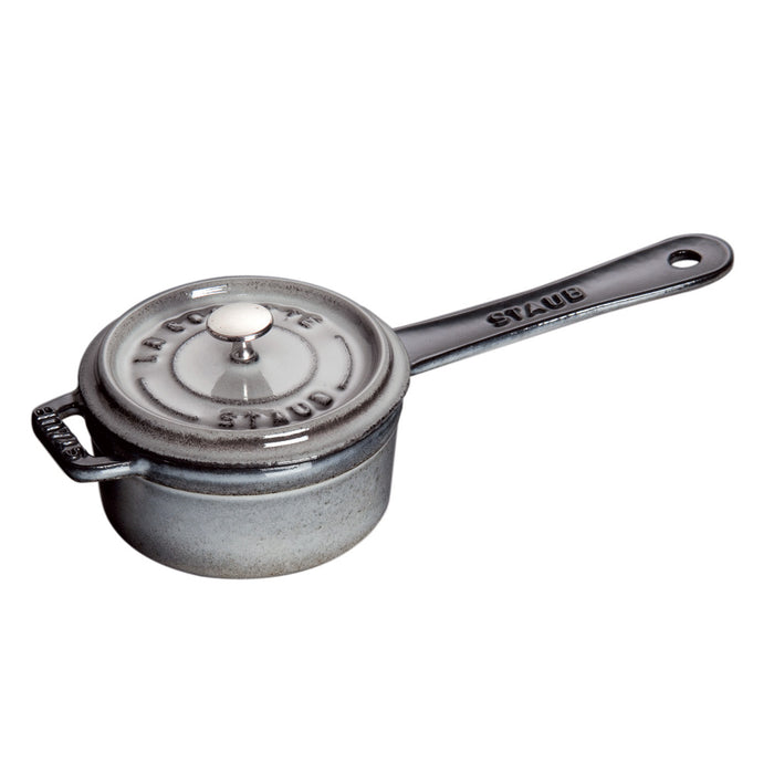 Staub Cast Iron 0.25-qt Mini Saucepan, Graphite Grey