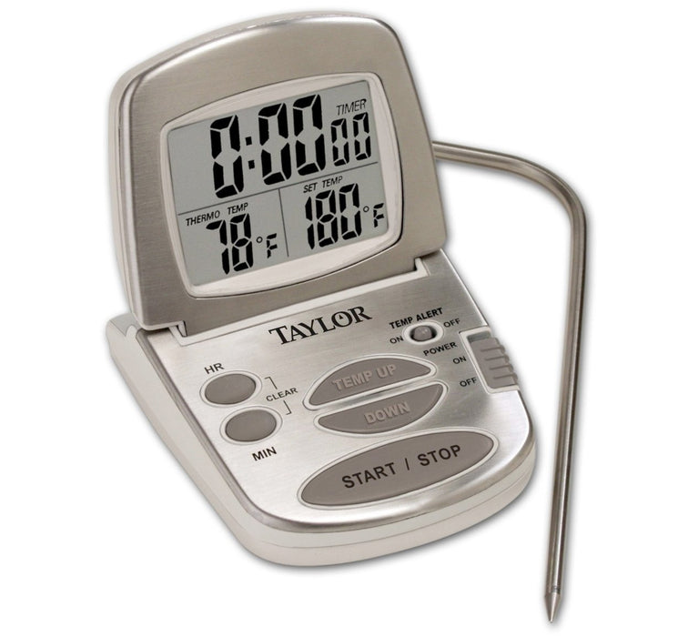 Taylor Digital Stainless Steel Programmable Probe Cooking Thermometer