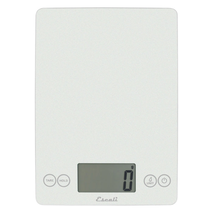 Escali Arti Glass 15 lb Digital Kitchen Scale, Frost White