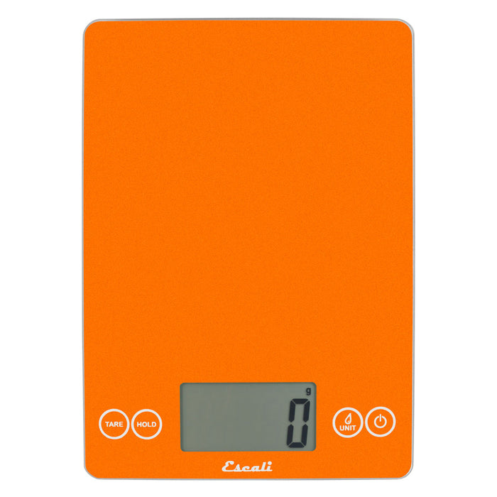 Escali Arti Glass 15 lb Digital Kitchen Scale, Orange Sol