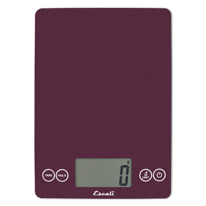 Escali Arti Glass 15 lb Digital Kitchen Scale, Purple Night