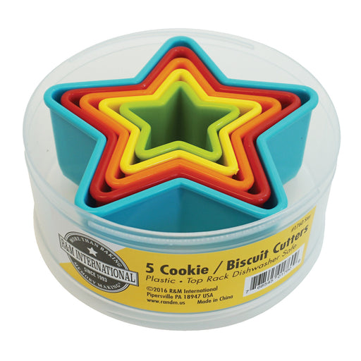 R&M International Star Cookie and Biscuit Cutters, Assorted Sizes, 5-Piece Set
