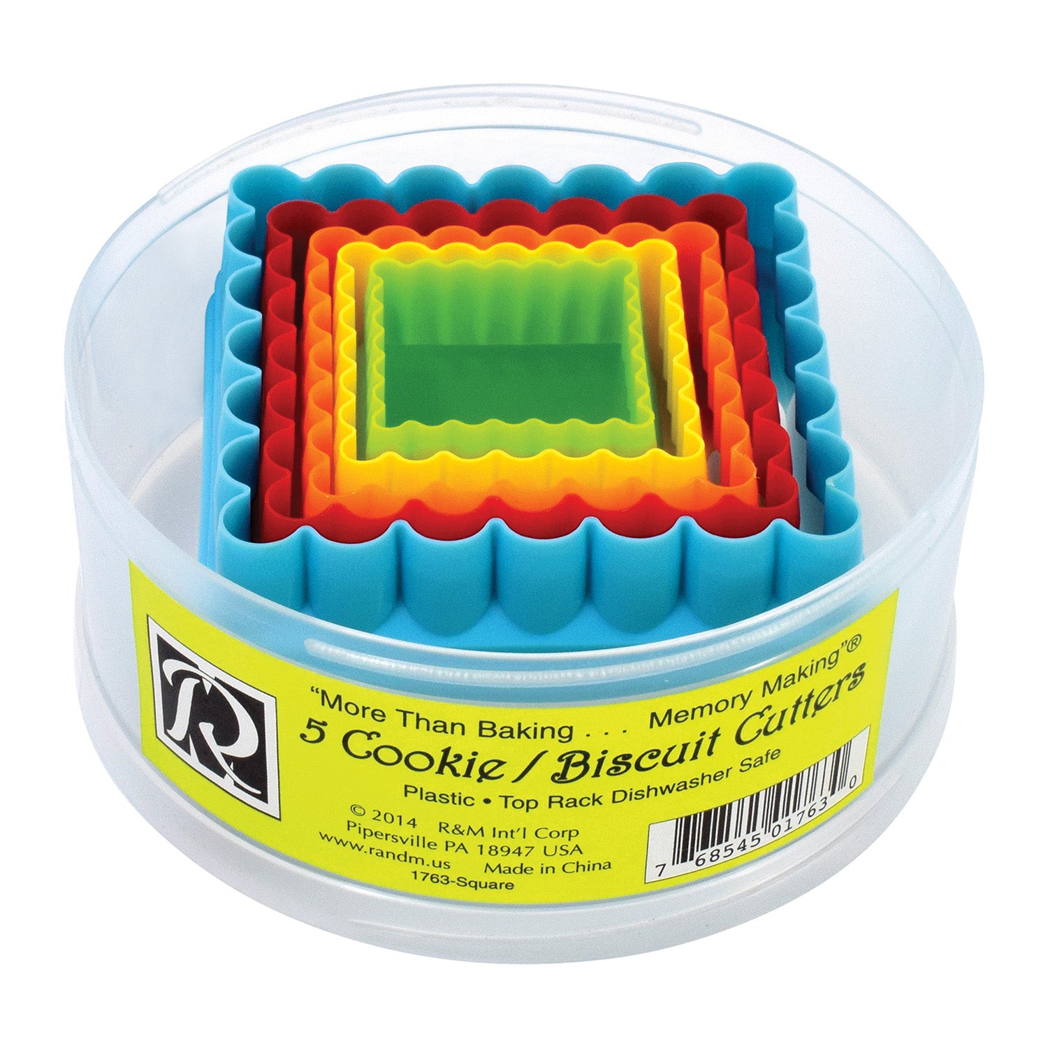 R&M International Square Cookie and Biscuit Cutters, Assorted Sizes, 5-Piece Set
