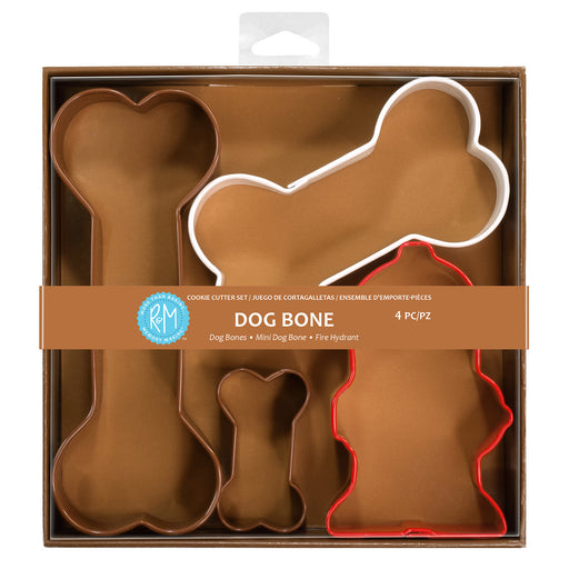 R&M International Color Dog Bone 4 Piece Cookie Cutter Set