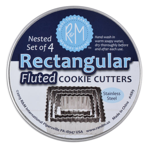 R&M International Fluted Rectangle 4 Piece Cookie Cutter Set