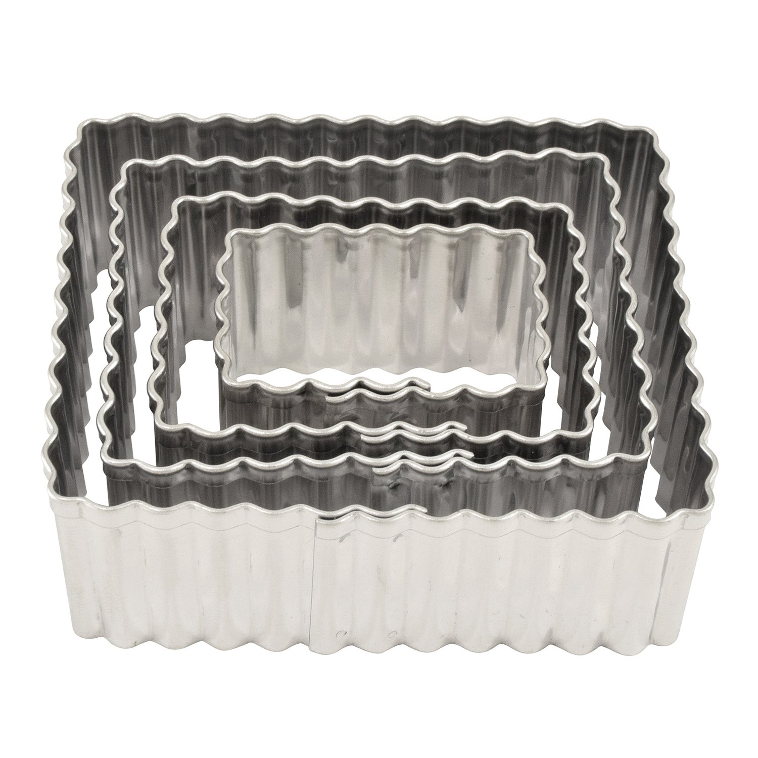 R&M International Fluted Rectangle 4 Piece Cookie Cutter Set