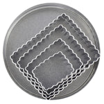 R&M International Fluted Rectangle 4 Piece Cookie Cutter Set