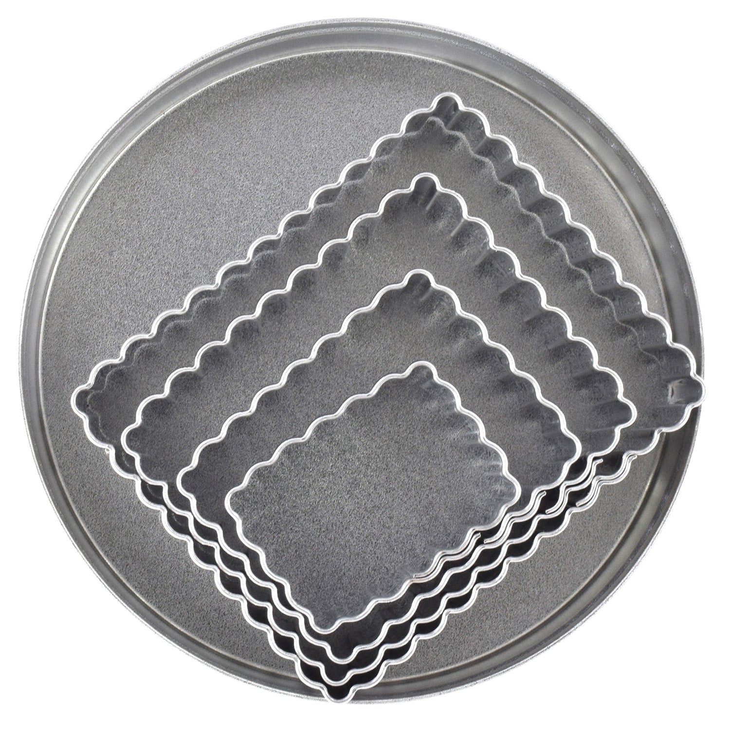 R&M International Fluted Rectangle 4 Piece Cookie Cutter Set