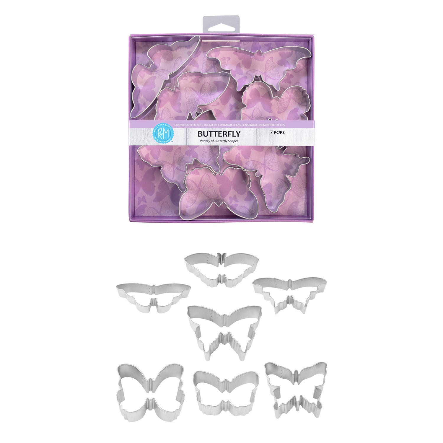 R&M International Butterfly 7 Piece Cookie Cutter Set