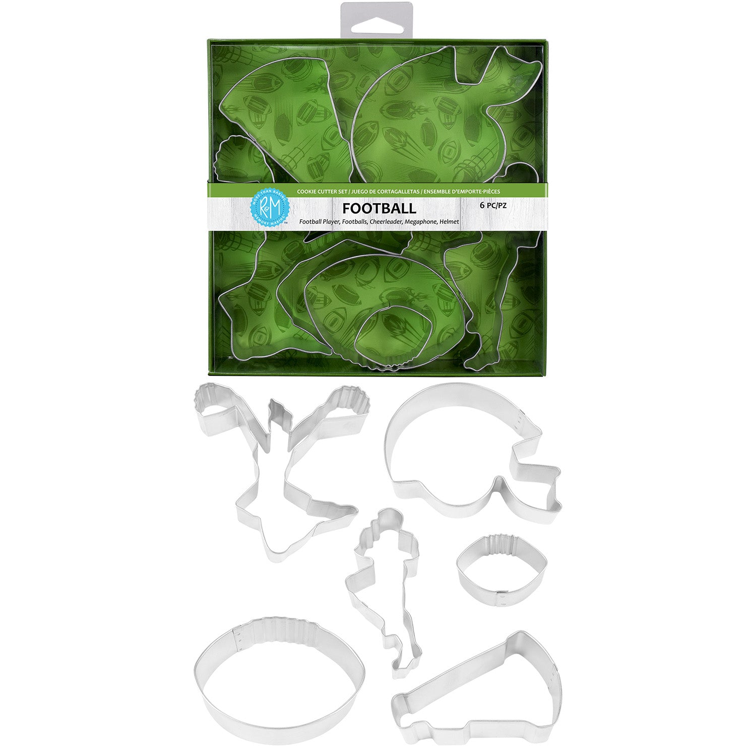 R&M International Football 6 Piece Cookie Cutter Set