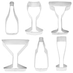 R&M International Beverage and Cocktail Theme 6 Piece Cookie Cutter Set
